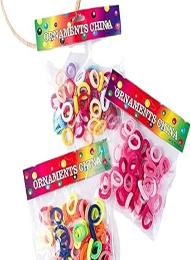 Generic 3 Bags Special Round Hair Ties Elastic Hair Ties Assorted Colors 