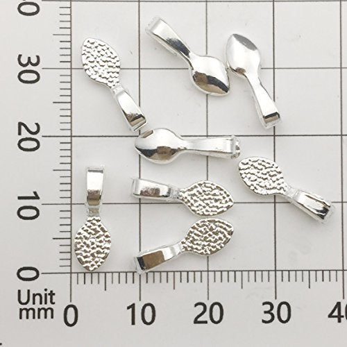 iloveDIYbeads 200 Shiny Silver Color Glue on Bails-Small Pendant Bails-Jewelry Bails for Pendant Making Scrabble Or Glass Cabochon Tiles Pendants (9062) - Image 4