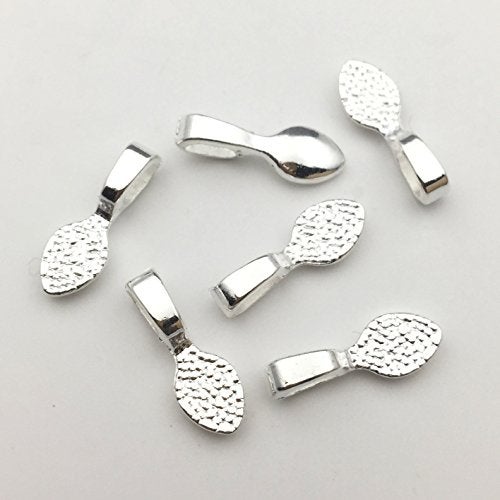 iloveDIYbeads 200 Shiny Silver Color Glue on Bails-Small Pendant Bails-Jewelry Bails for Pendant Making Scrabble Or Glass Cabochon Tiles Pendants (9062) - Image 3