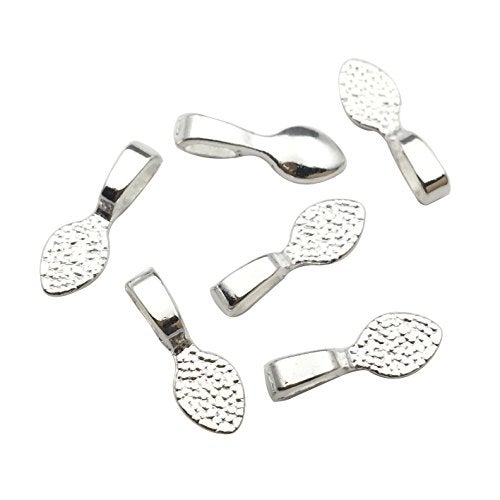 iloveDIYbeads 200 Shiny Silver Color Glue on Bails-Small Pendant Bails-Jewelry Bails for Pendant Making Scrabble Or Glass Cabochon Tiles Pendants (9062) - Image 2