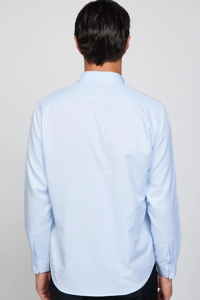 تودورس Classic Fit Cotton Easy Iron Oxford Plain Blue Men's Shirt