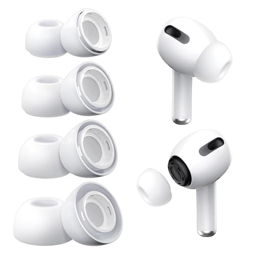 Vsagier 4 Pairs Replacement Ear Tips for AirPods Pro and AirPods Pro 2 with Noise Reduction Hole, Non-Slip Soft Silicone Ear Tips for AirPods Pro and Fit in The Charging Case(XS/S/M/L) - Image 1