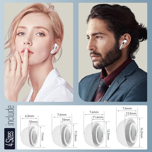 Vsagier 4 Pairs Replacement Ear Tips for AirPods Pro and AirPods Pro 2 with Noise Reduction Hole, Non-Slip Soft Silicone Ear Tips for AirPods Pro and Fit in The Charging Case(XS/S/M/L) - Image 2