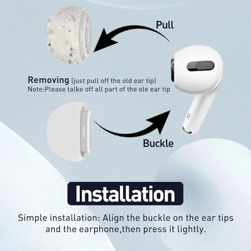 Vsagier 4 Pairs Replacement Ear Tips for AirPods Pro and AirPods Pro 2 with Noise Reduction Hole, Non-Slip Soft Silicone Ear Tips for AirPods Pro and Fit in The Charging Case(XS/S/M/L) - Image 3