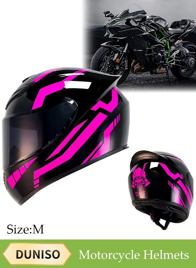 DUNISO Full Face Motorcycle Helmet, Lightweight Crash Resistant Motorcycle Helmet, All Season Cool Racing Helmet，with Black Lenses, Breathable Lining, Suitable for Both Men and Women (M) - Image 1