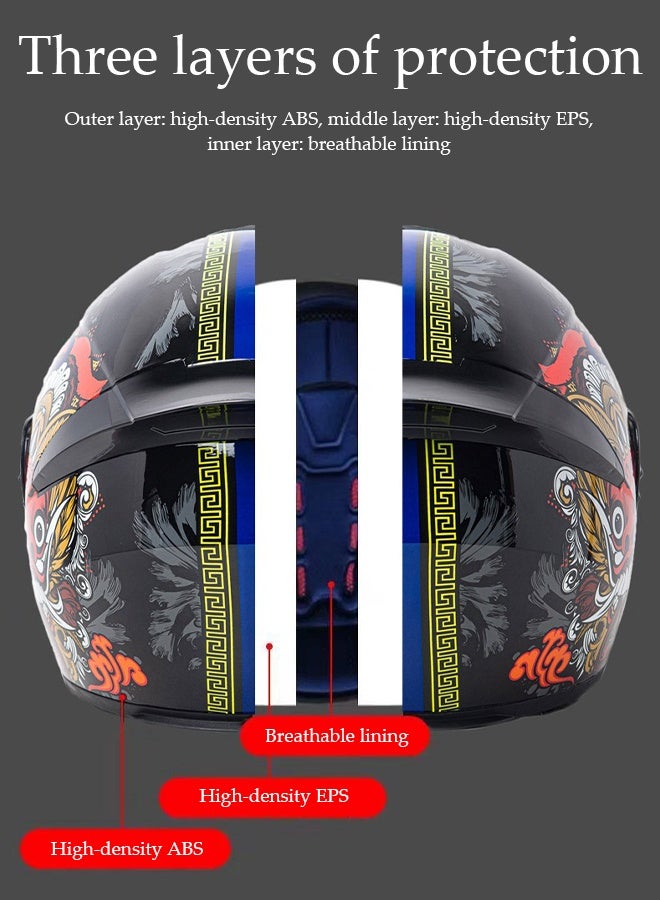 DUNISO Full Face Motorcycle Helmet, Lightweight Crash Resistant Motorcycle Helmet, All Season Cool Racing Helmet，with Black Lenses, Breathable Lining, Suitable for Both Men and Women (M) - Image 3