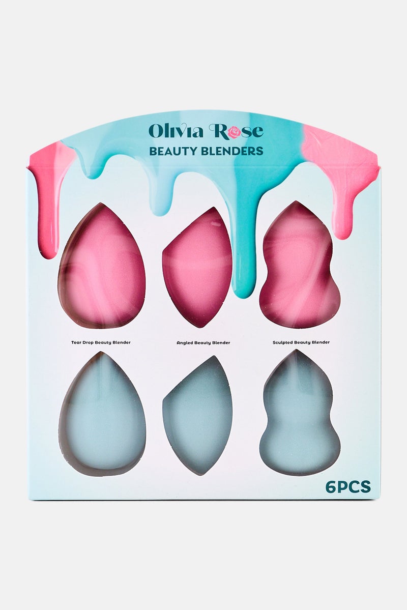 Olivia Rose 6 Pieces Beauty Blenders, Multicolor - Image 1