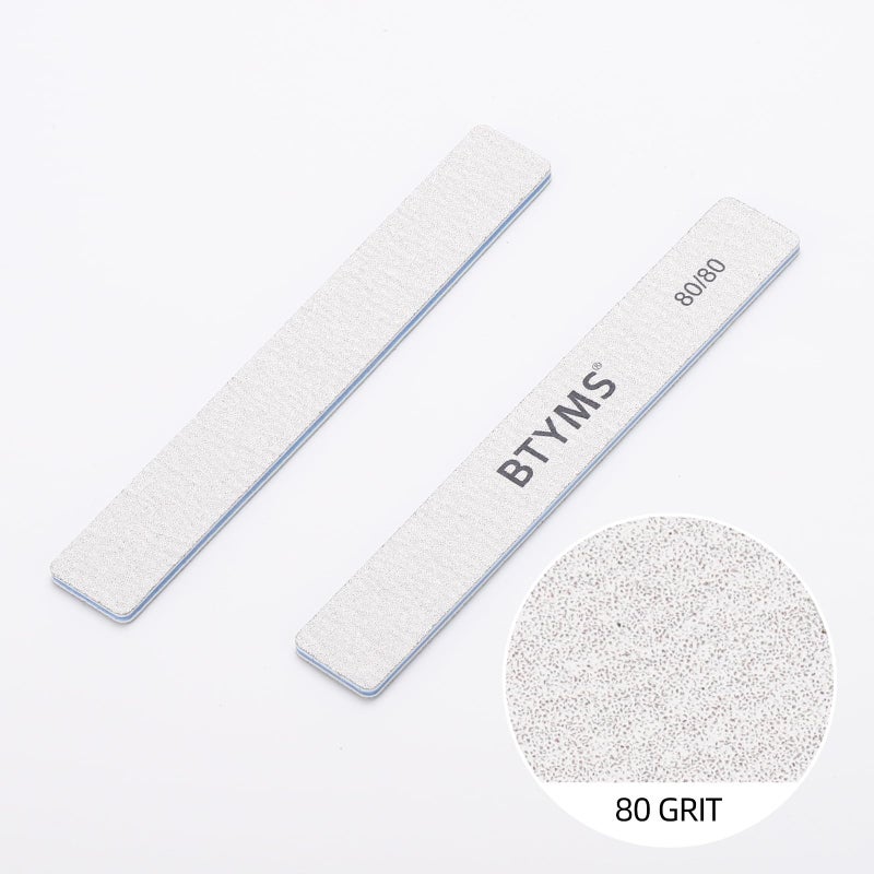 BTYMS 50 Count Rectangle Nail Files for Acrylic Nails, 80 Grit Coarse Nail File Reusable Emery Boards Manicure Tools - Image 3