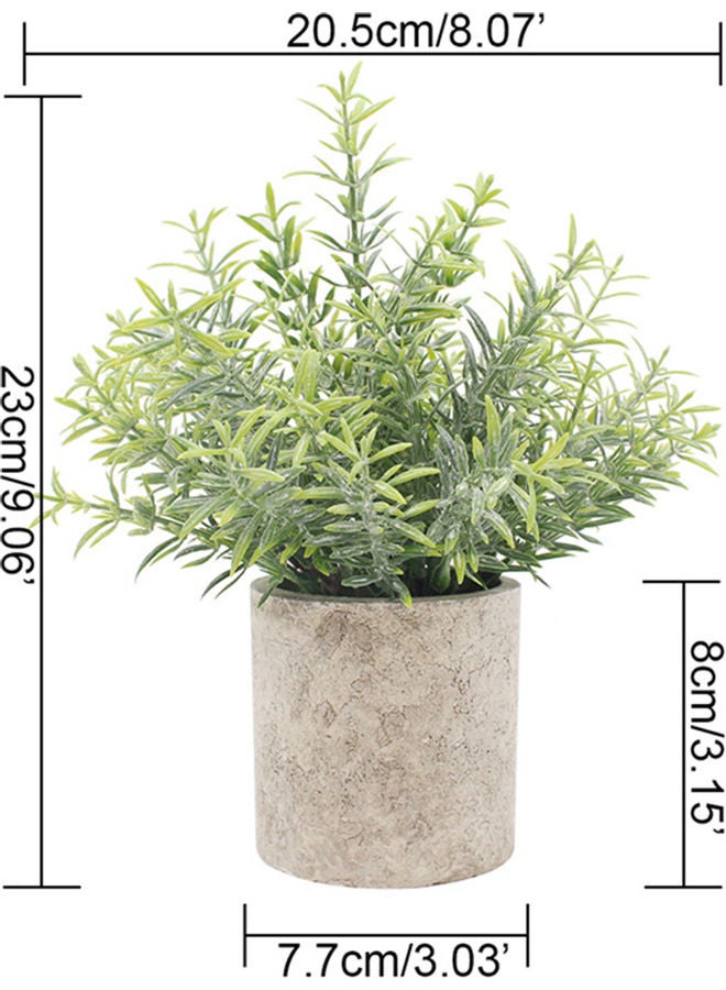 مجموعة نباتات صناعية في أصيص من 3 قطع أخضر - Image 5