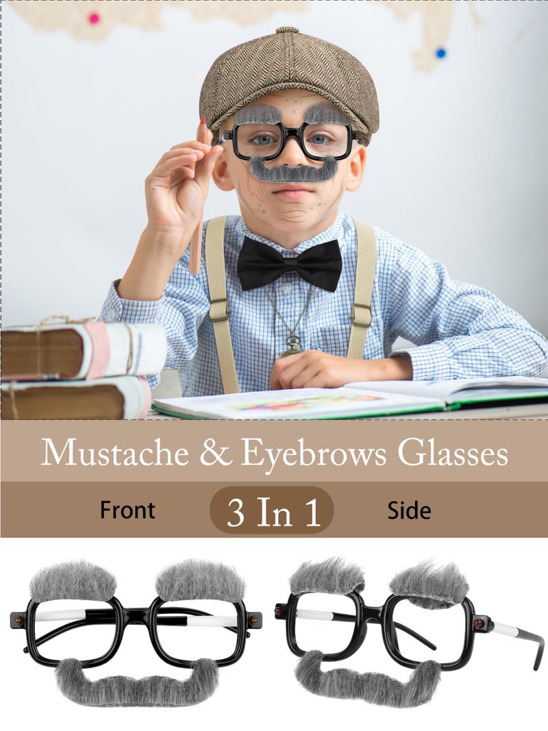 SOMSOC Boys Old Man Costume 100 Days of School Outfit Kids Grandpa Costume Accessories Set for School Dress Up Party - Image 3