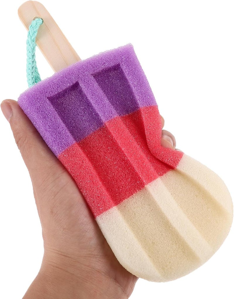Uonlytech 6pcs Ice Cream Shape Exfoliating Shower Sponge Scrubber Set Hanging Rope, Soft Bath Pouf Body Scrubber for Skin Cleansing and Dead Skin Removal in Shower Random Color - Image 4