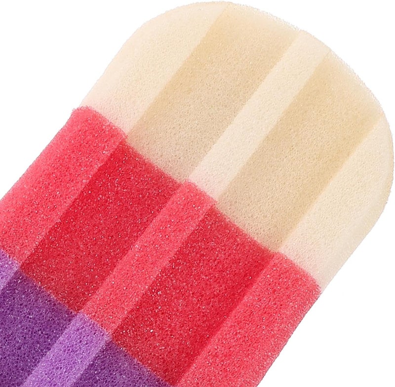 Uonlytech 6pcs Ice Cream Shape Exfoliating Shower Sponge Scrubber Set Hanging Rope, Soft Bath Pouf Body Scrubber for Skin Cleansing and Dead Skin Removal in Shower Random Color - Image 3