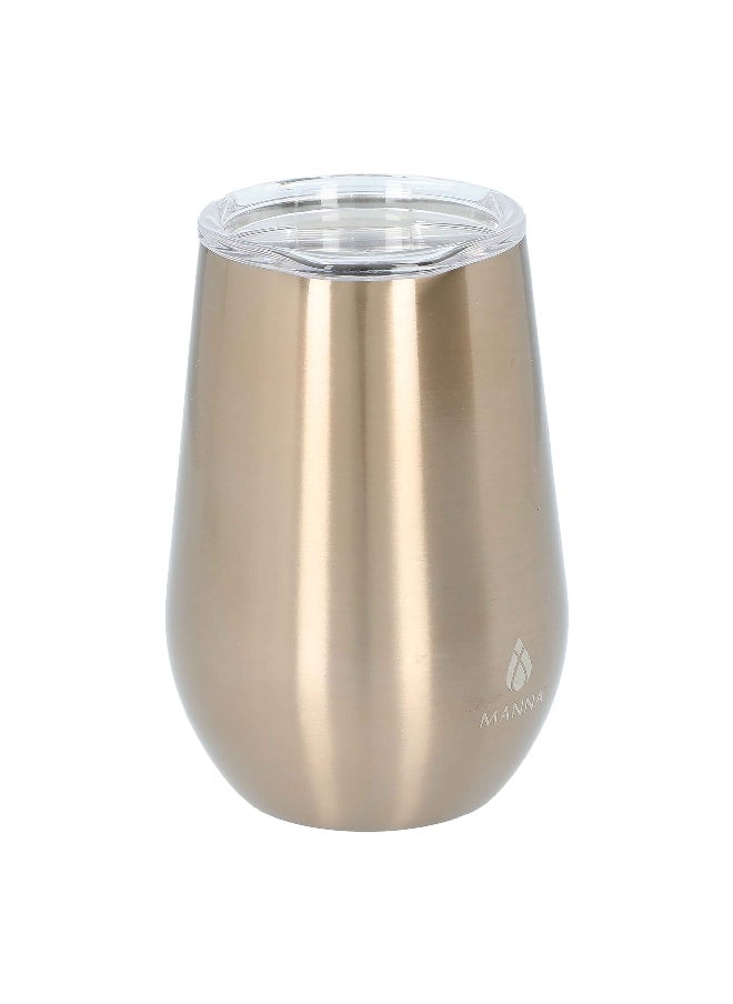 MANNA Stainless Steel Insulated Durable Tumbler with Sliding Lid Gold 355 ml 