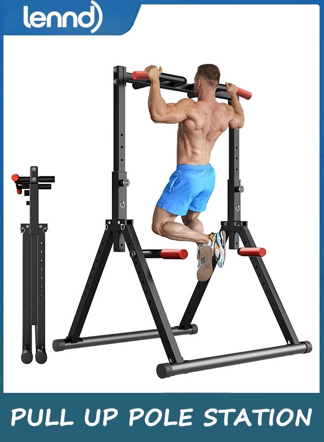 لينند محطة سحب باور تاور قابلة للطي، محطة سحب قابلة للتعديل، صالة ألعاب رياضية منزلية متعددة الوظائف، معدات لياقة بدنية لتدريب القوة، تصميم مثلث، للاستخدام المنزلي في الهواء الطلق - Image 1