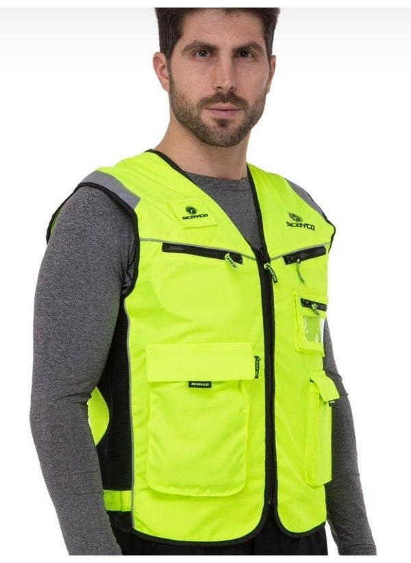 Ebakbak Motorcycle Reflective Vest Winnstoper Fabric Multi-Functional Pockets High Quality Motor Vest  - Image 1