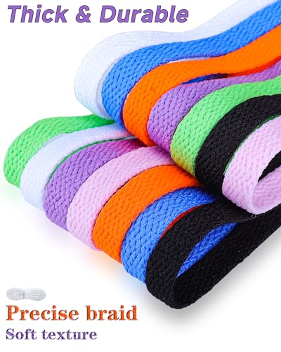 Teskyer 4 Pairs of Flat Shoe Laces, Shoelaces for Sneakers, Athletic Shoelaces - 51 Inch, White - Image 2