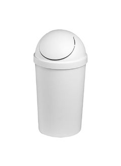 Sterilite Elegant and Modern Design BPA-Free Plastic Round SwingTop Wastebasket White 11.4 L 10838006  - Image 1
