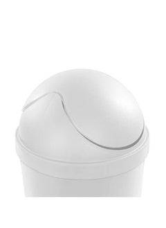 Sterilite Elegant and Modern Design BPA-Free Plastic Round SwingTop Wastebasket White 11.4 L 10838006  - Image 3