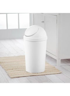 Sterilite Elegant and Modern Design BPA-Free Plastic Round SwingTop Wastebasket White 11.4 L 10838006  - Image 5