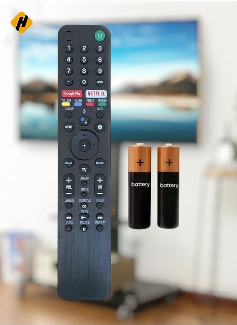 RMF-TX500U Replacement Remote Control for Sony TV – Compatible with XBR-55X950G, XBR-65A8H, XBR-49X950H, XBR-75X900H, XBR-75X850G, XBR-65X950G, XBR-75X950G, XBR-85X950G, KD-55X750H, KD-65X75CH, KD-65X750H (No Voice Function) – Includes Battery