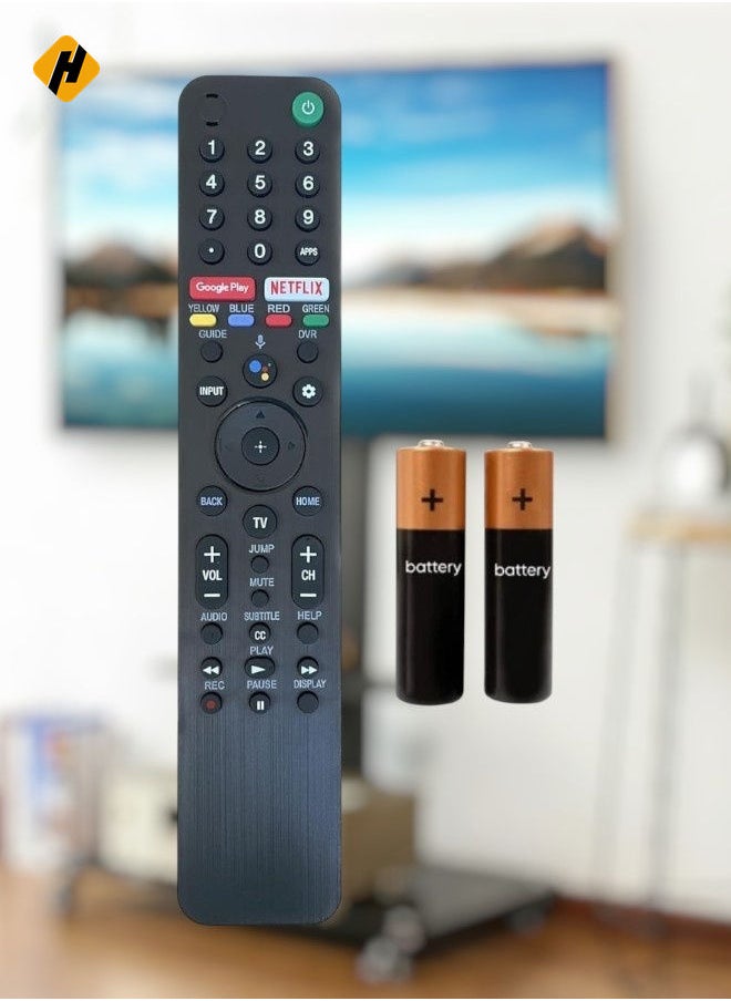 HuHa - RMF-TX500U Replacement Remote Control for Sony TV – Compatible with XBR-55X950G, XBR-65A8H, XBR-49X950H, XBR-75X900H, XBR-75X850G, XBR-65X950G, XBR-75X950G, XBR-85X950G, KD-55X750H, KD-65X75CH, KD-65X750H (No Voice Function) – Includes Battery - Image 1
