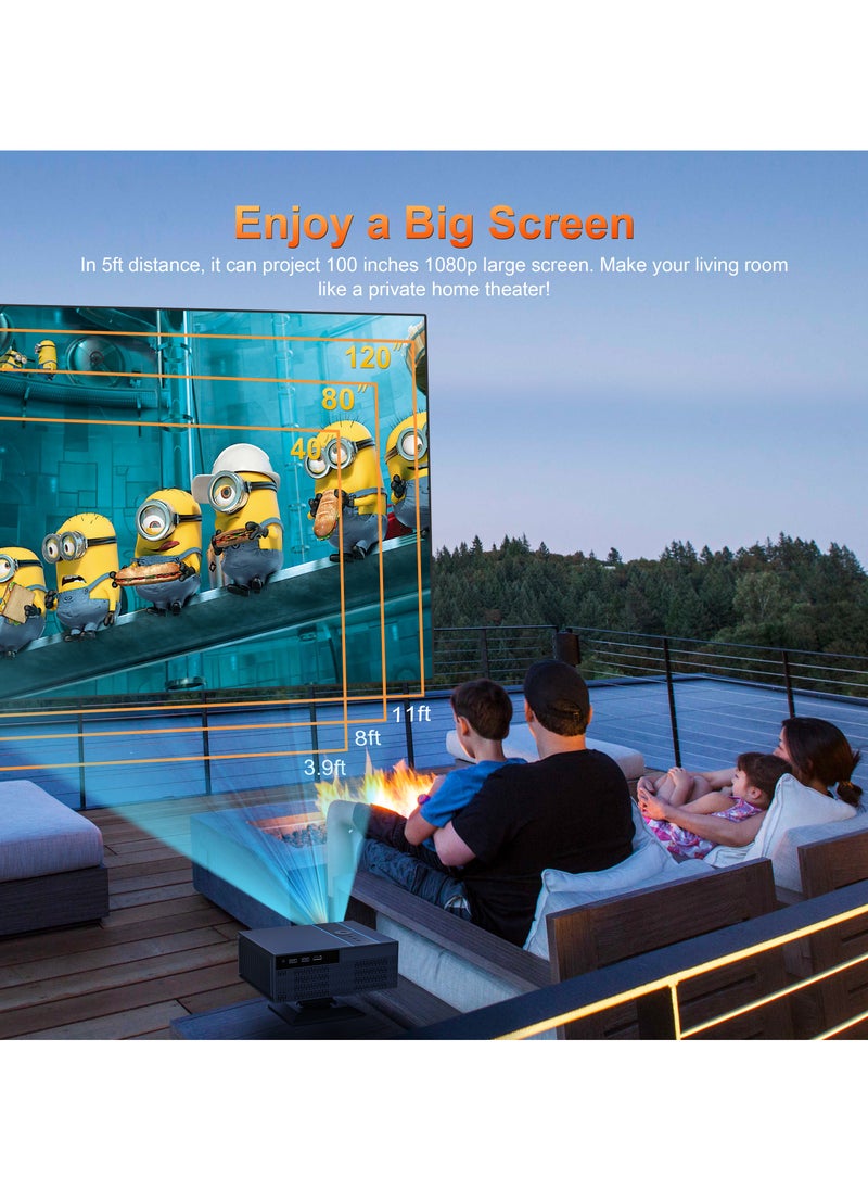 General - Classic Projector Multifunctional Projector X6 Full HD 1080P Auto Focus Auto Keystone Correction Intelligent Obstacle Avoidance Screen Automatic Alignment Multiple Compatible Interfaces Headset TV Box PC iPad Phone PS4 PS5 USB - Image 1
