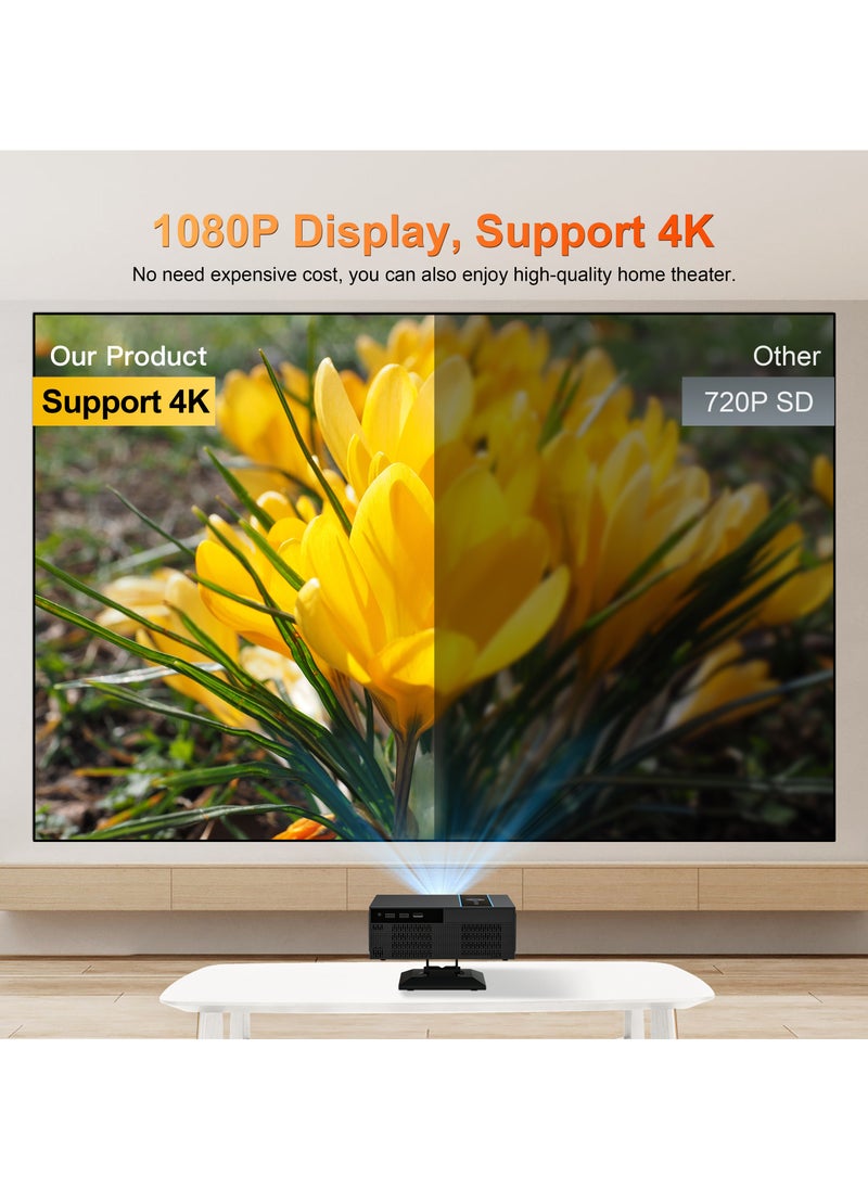 General - Classic Projector Multifunctional Projector X6 Full HD 1080P Auto Focus Auto Keystone Correction Intelligent Obstacle Avoidance Screen Automatic Alignment Multiple Compatible Interfaces Headset TV Box PC iPad Phone PS4 PS5 USB - Image 1