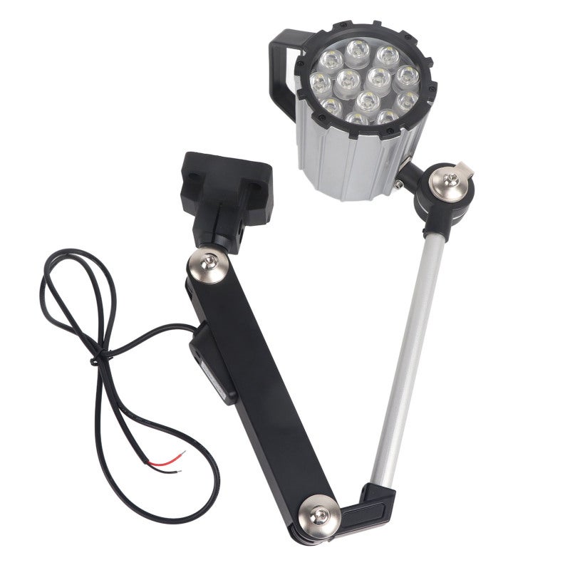 LED Machine Work Light 24V 12W IP67 Waterproof - Flexible Foldable Long Arm Corrosion Resistant Aluminum Alloy Adjustable Light for CNC Lathe Auto Repair Workshop - Image 1