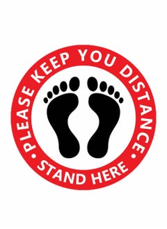 Ground Logo Sticker Distancing Sign Marker Social Distancing Floor Decal for Floor Durable and Eye Catching for Social Distancing While in Line 20 Pcs