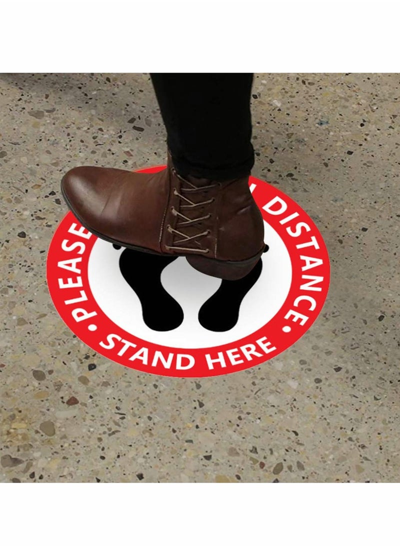 Excefore - Ground Logo Sticker Distancing Sign Marker Social Distancing Floor Decal for Floor Durable and Eye Catching for Social Distancing While in Line 20 Pcs - Image 1