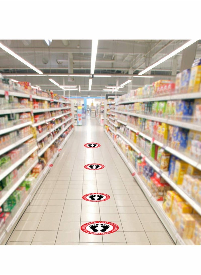 Excefore - Ground Logo Sticker Distancing Sign Marker Social Distancing Floor Decal for Floor Durable and Eye Catching for Social Distancing While in Line 20 Pcs - Image 1