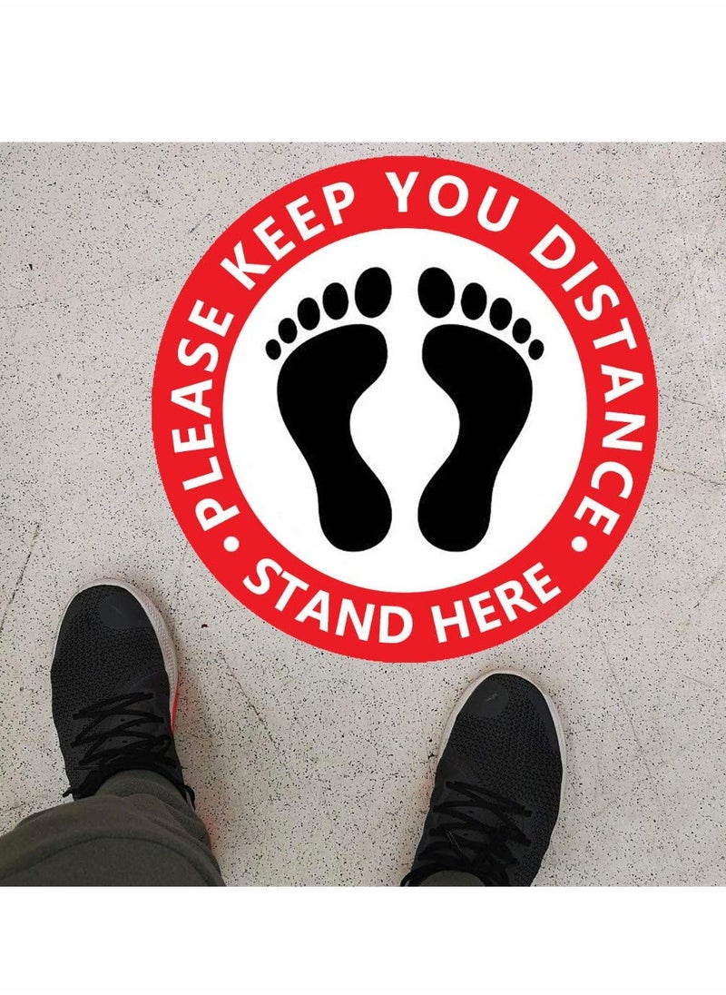Excefore - Ground Logo Sticker Distancing Sign Marker Social Distancing Floor Decal for Floor Durable and Eye Catching for Social Distancing While in Line 20 Pcs - Image 1