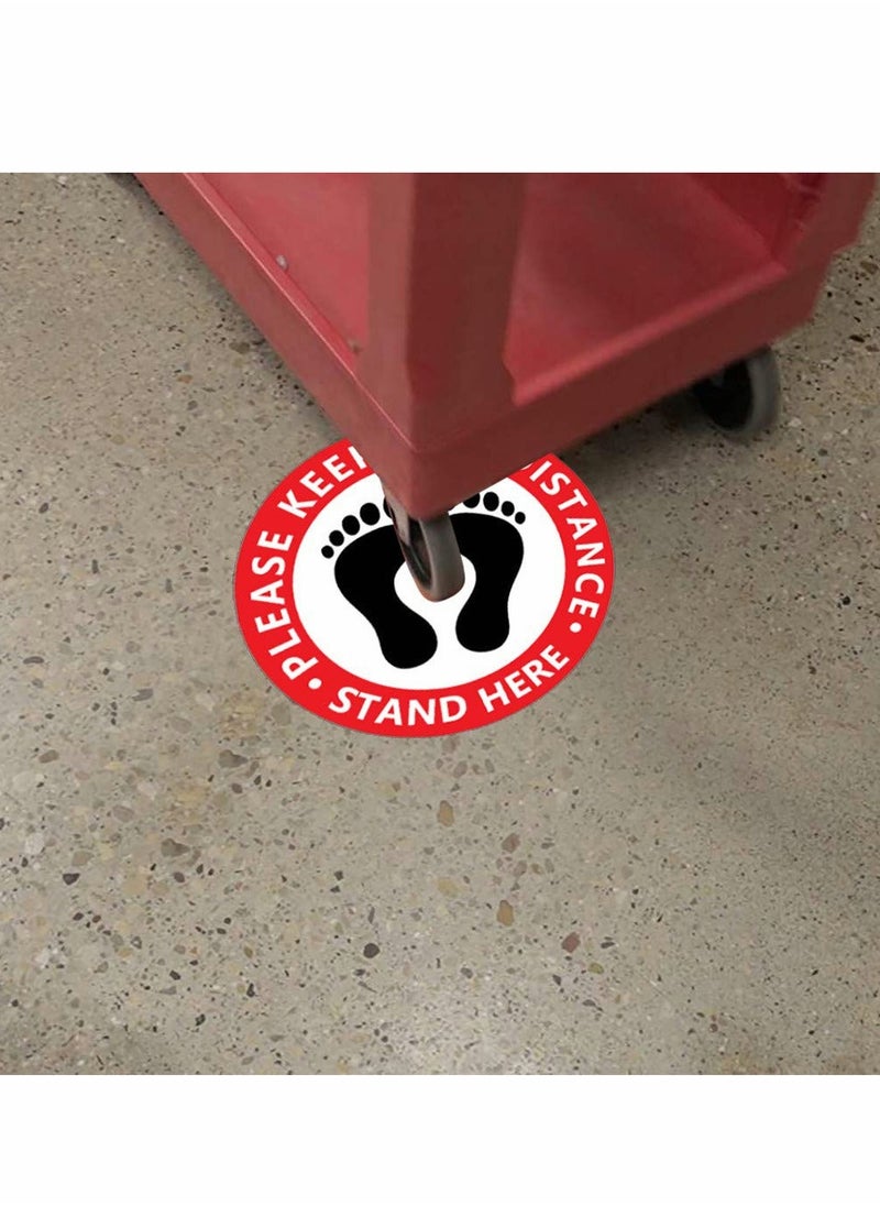 Excefore - Ground Logo Sticker Distancing Sign Marker Social Distancing Floor Decal for Floor Durable and Eye Catching for Social Distancing While in Line 20 Pcs - Image 1