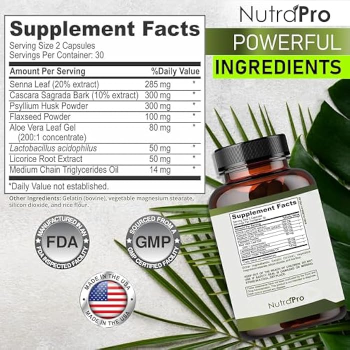 NutraPro 15 Day Gut Cleanse Detox for Women & Men - Advanced 15 Days Colon Cleanse with Probiotics and Psyllium Husk for Constipation Relief, Digestive Health, Colon Cleanser & Gut Health.60 Caps. - Image 5