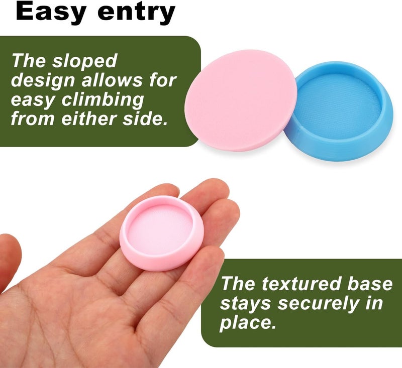 Sinbana 12pcs Colorful Reptile Food Dish Bowls, Plastic Mini Reptile Food and Water Dish for Dubia Isopods Springtails Lizard Gecko Frog Pet Tortoise and More (6 Colors) - Image 4