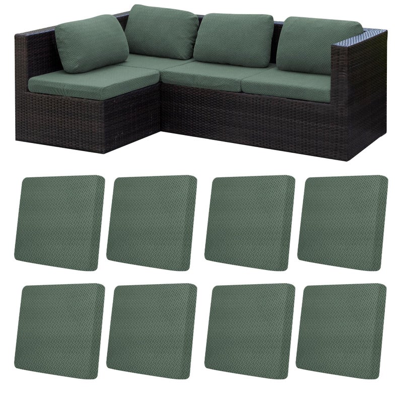 MRGSDL 8Pcs Patio Cushion Covers,Outdoor Cushions Covers,Stretch Cushion Covers Replacement, Washable and Reusable Furniture Protectors(Matcha Green) - Image 1