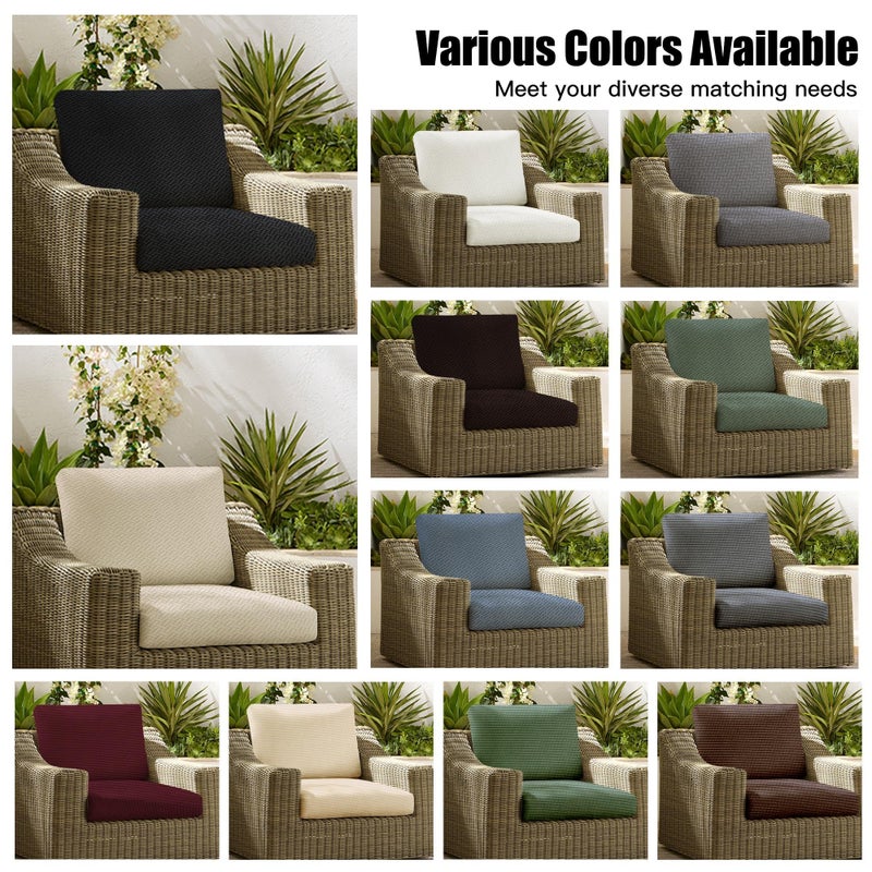 MRGSDL 8Pcs Patio Cushion Covers,Outdoor Cushions Covers,Stretch Cushion Covers Replacement, Washable and Reusable Furniture Protectors(Matcha Green) - Image 4