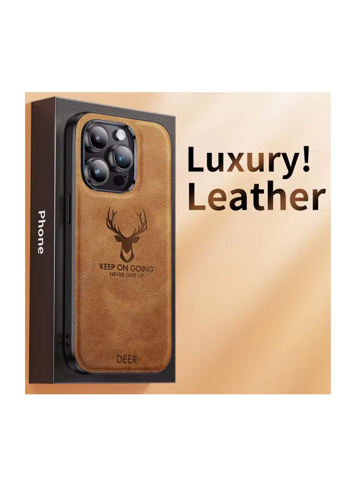 Deer Luxury Shockproof Soft Silicone PU Leather Deer Mobile i Phone 15 Pro Max Case - Image 4