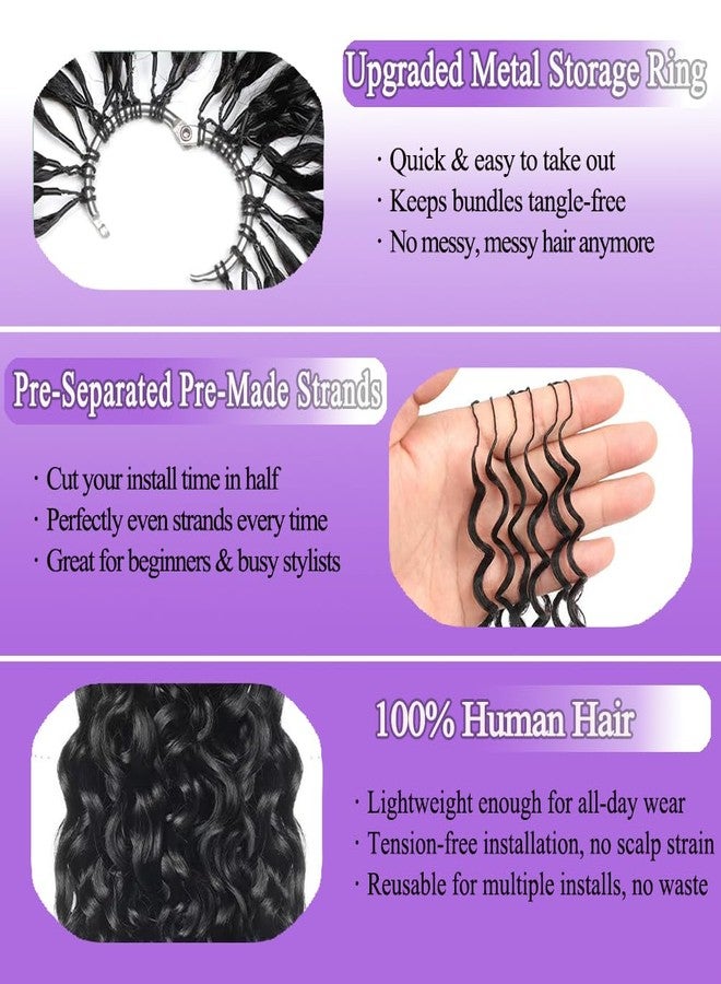 Miss Lee Burmese Curly Feather Crochet Human Hair Pre-Separated Invisible Miracle Knots Human Crochet Hair Extensions Knotless Strings Burmese Curly Hair for Black Women(50g,18inch) - Image 3