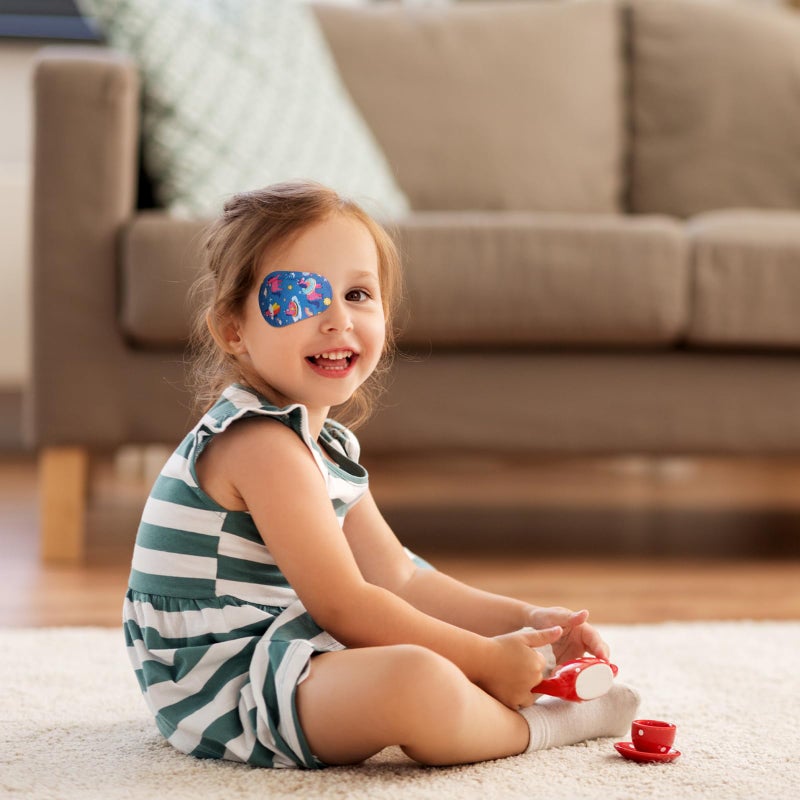 Panelee 60 Pcs Adhesive Eye Patches for Kids Girls Unicorn Patterns Toddler Eye Patches Bulk Breathable Material, Light Blocking Cotton Colorful and Fun Design Adhesive Bandages for Girl, 12 Styles - Image 5