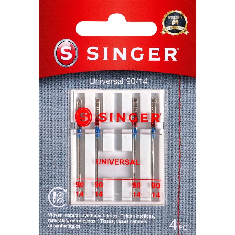 SINGER 4723 Universal Regular Point Sewing Machine Needles, Size 90/14, 4-Count - Image 1