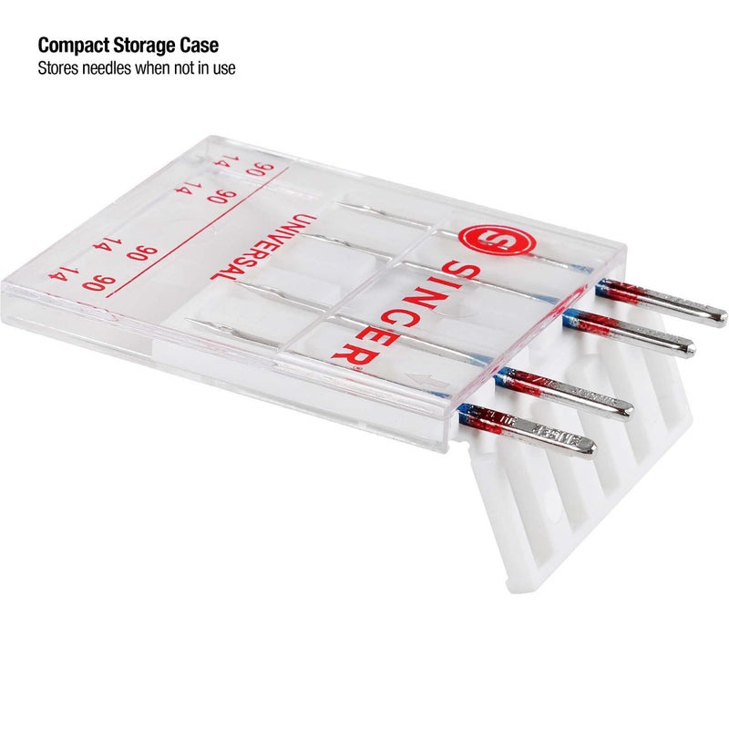 SINGER 4723 Universal Regular Point Sewing Machine Needles, Size 90/14, 4-Count - Image 3