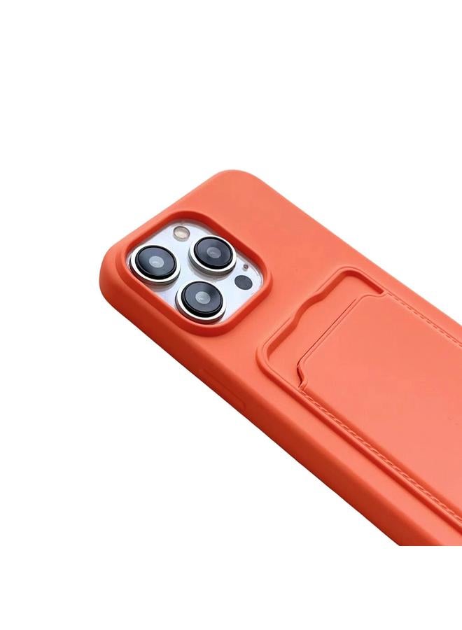 S-TOP Case For iPhone 15 Card Slot Liquid Silicone Phone Case with Lanyard - Image 4