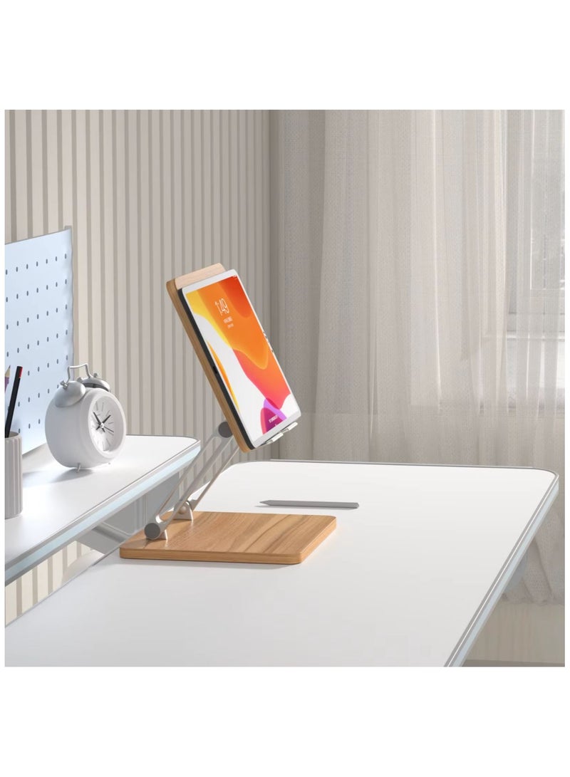 Foldable Wooden Stand with Adjustable Height for Laptop, Tablet & Phone – Comfortable Design, Fits Up to 13-Inch Devices - Image 1