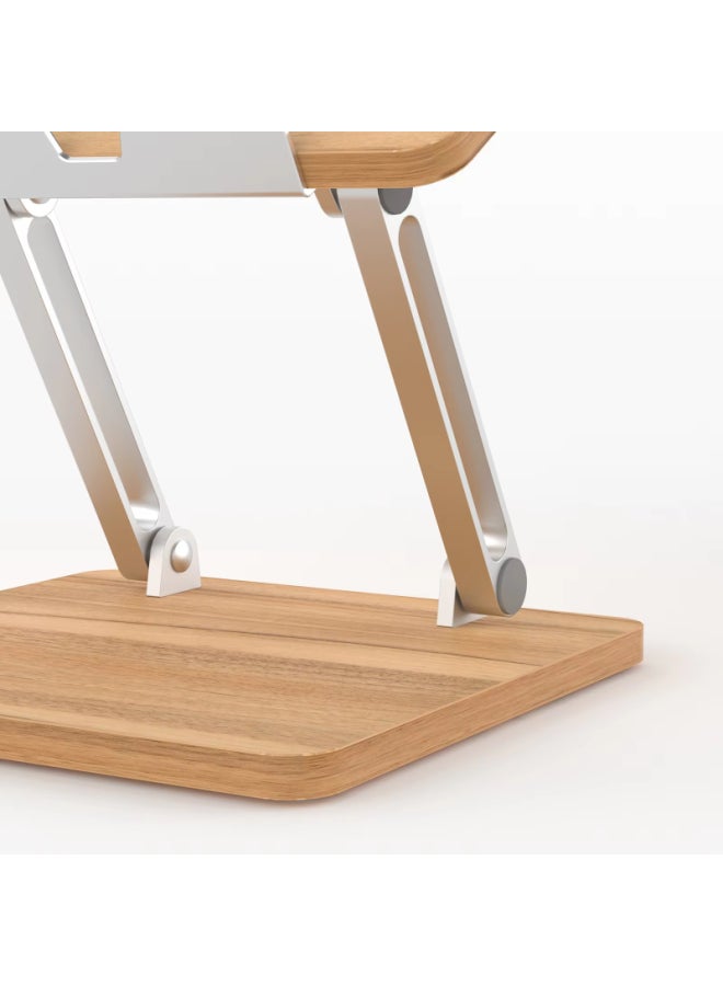 Foldable Wooden Stand with Adjustable Height for Laptop, Tablet & Phone – Comfortable Design, Fits Up to 13-Inch Devices - Image 4