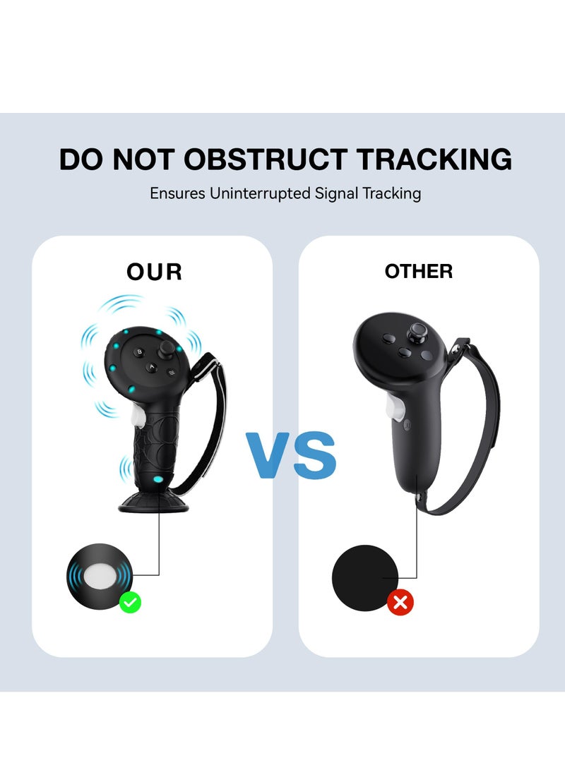 SYOSI Upgraded Controller Grips Covers for Oculus Quest 3 with Suction Cup Battery Opening Covers and Adjustable Knuckle Straps Silicone Controller Protectors Enhance Your VR Experience  - Image 4