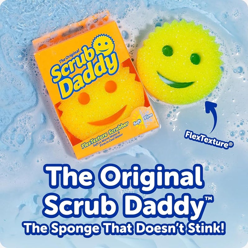 سكراب دادي فرشاشات مطبخ متعددة الاستخدامات من Scrub Daddy – خالية من الخدوش، مناسبة لتنظيف الأطباق والحمام والمنزل – مصنوعة من رغوة بوليمرية خالية من مادة BPA (5 قطع) - Image 2
