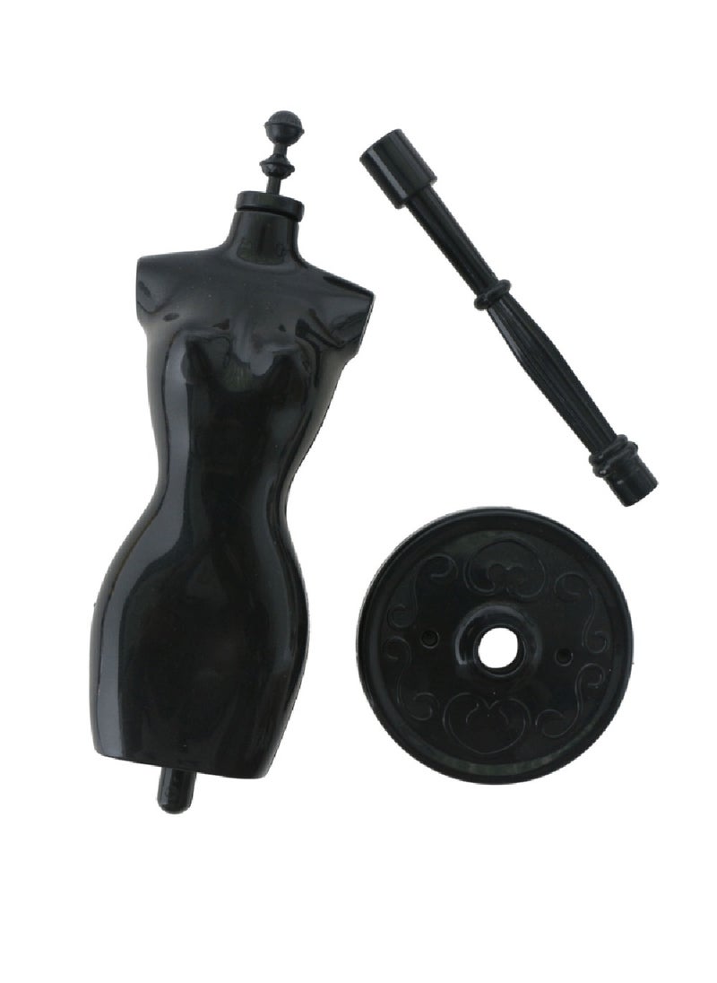 iQeouc - 1pcs 1:6 Dollhouse Miniature Mannequin Model Skirt Support Humanoid Coat Hanger Black - Image 1