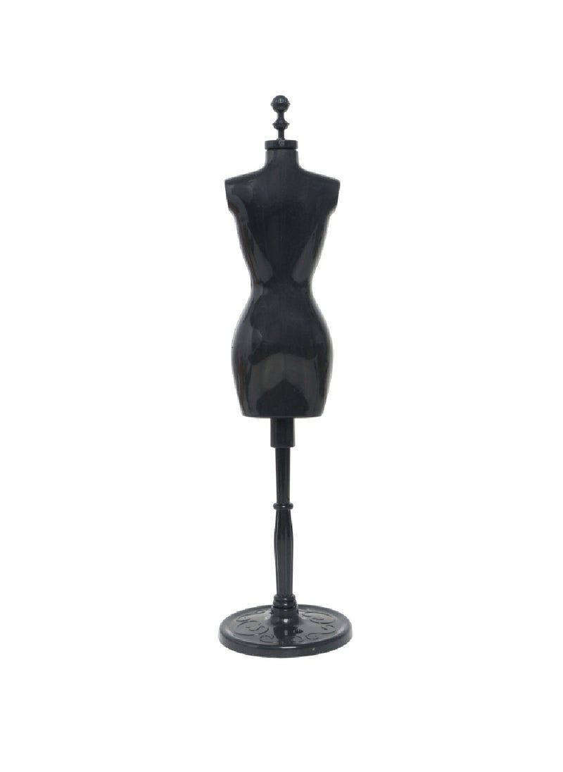 iQeouc - 1pcs 1:6 Dollhouse Miniature Mannequin Model Skirt Support Humanoid Coat Hanger Black - Image 1