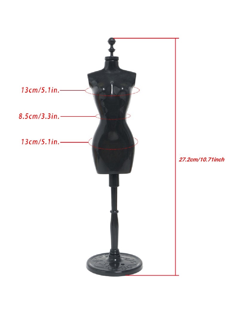 iQeouc - 1pcs 1:6 Dollhouse Miniature Mannequin Model Skirt Support Humanoid Coat Hanger Black - Image 1